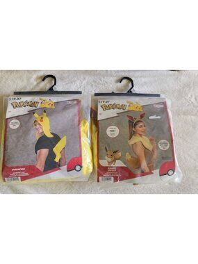 Pokémon Eevee & Pikachu Costume Accessory Sets Ears & Tails Brown Yellow